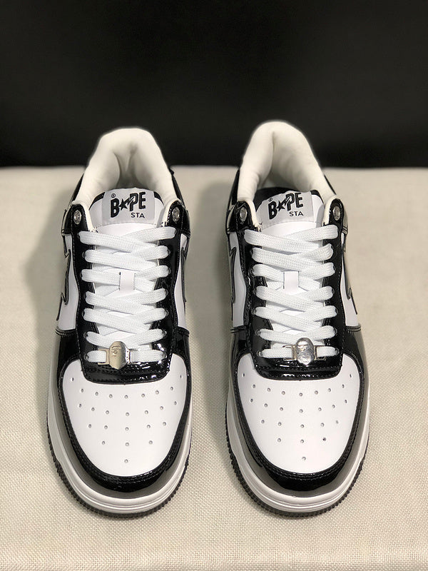 BAPE Star Low-Top Sneakers - Black and White