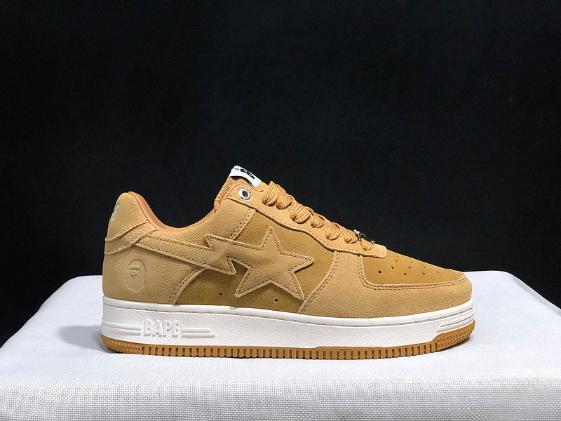 BAPE Star Low-Top Sneakers - Tan and White