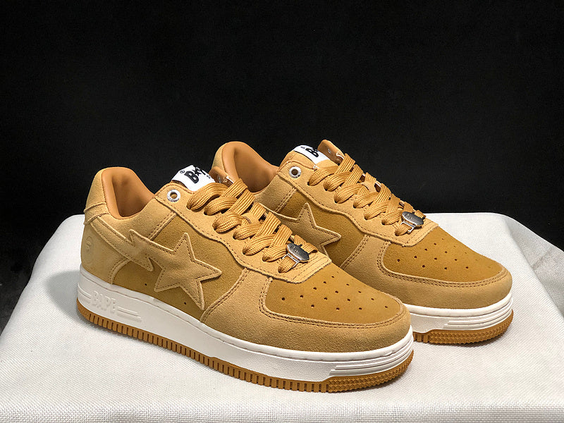 BAPE Star Low-Top Sneakers - Tan and White