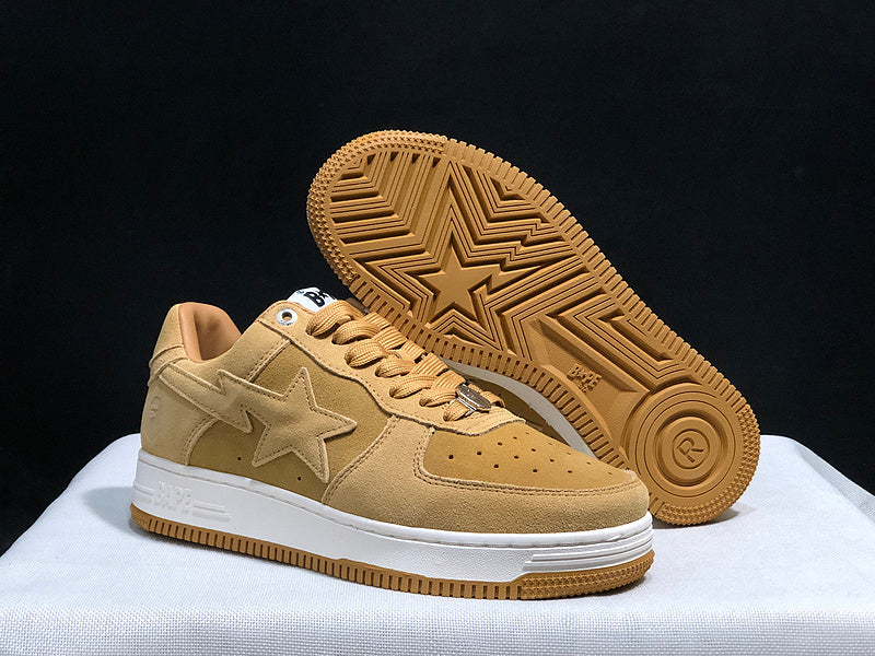 BAPE Star Low-Top Sneakers - Tan and White