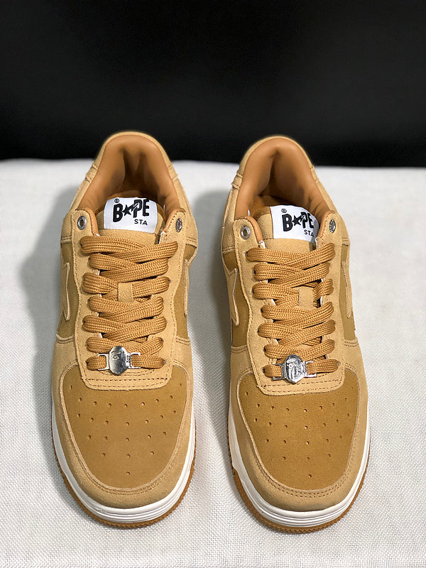 BAPE Star Low-Top Sneakers - Tan and White
