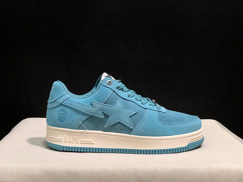 BAPE Star Low-Top Sneakers - Light Blue and Cream