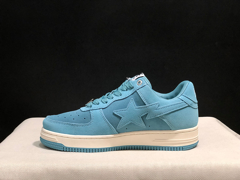 BAPE Star Low-Top Sneakers - Light Blue and Cream