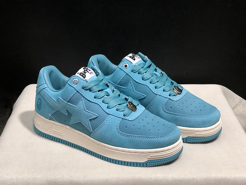 BAPE Star Low-Top Sneakers - Light Blue and Cream