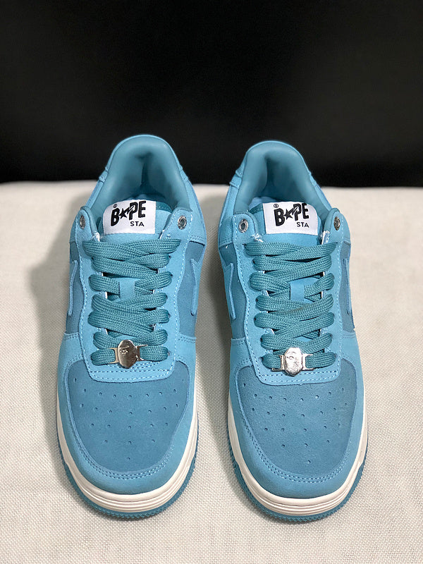 BAPE Star Low-Top Sneakers - Light Blue and Cream