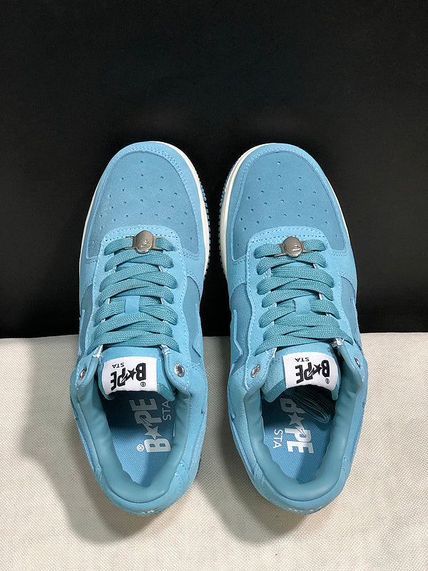 BAPE Star Low-Top Sneakers - Light Blue and Cream