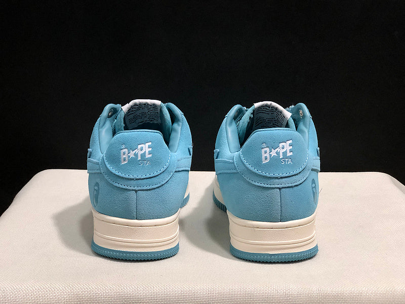 BAPE Star Low-Top Sneakers - Light Blue and Cream