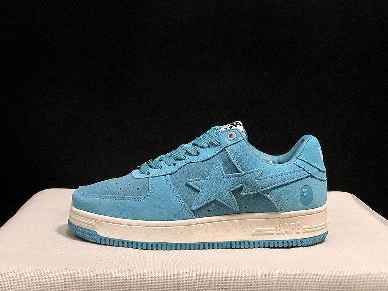 BAPE Star Low-Top Sneakers - Light Blue and Cream