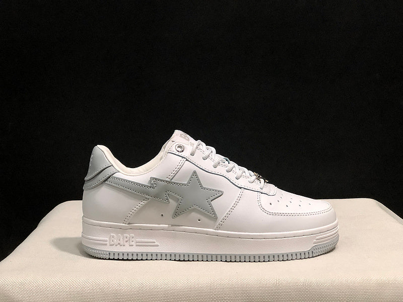 BAPE Star Low-Top Sneakers - White and Light Grey