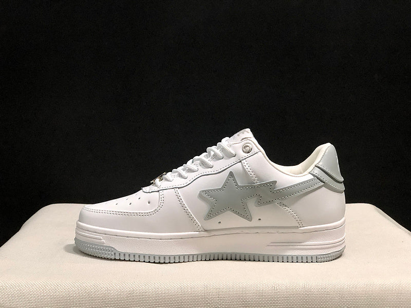 BAPE Star Low-Top Sneakers - White and Light Grey