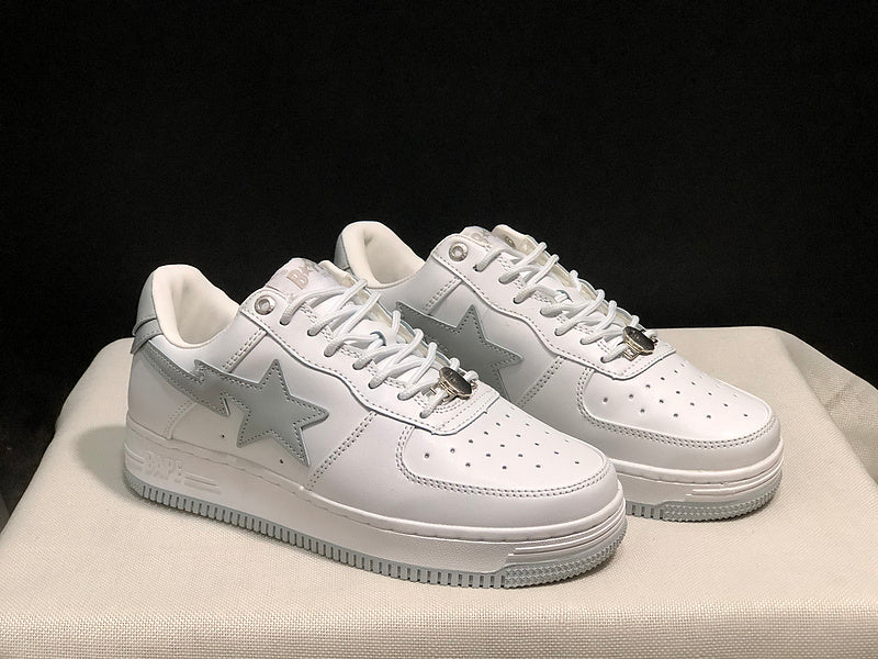 BAPE Star Low-Top Sneakers - White and Light Grey