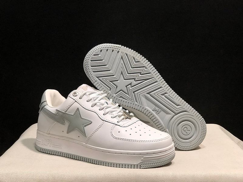 BAPE Star Low-Top Sneakers - White and Light Grey