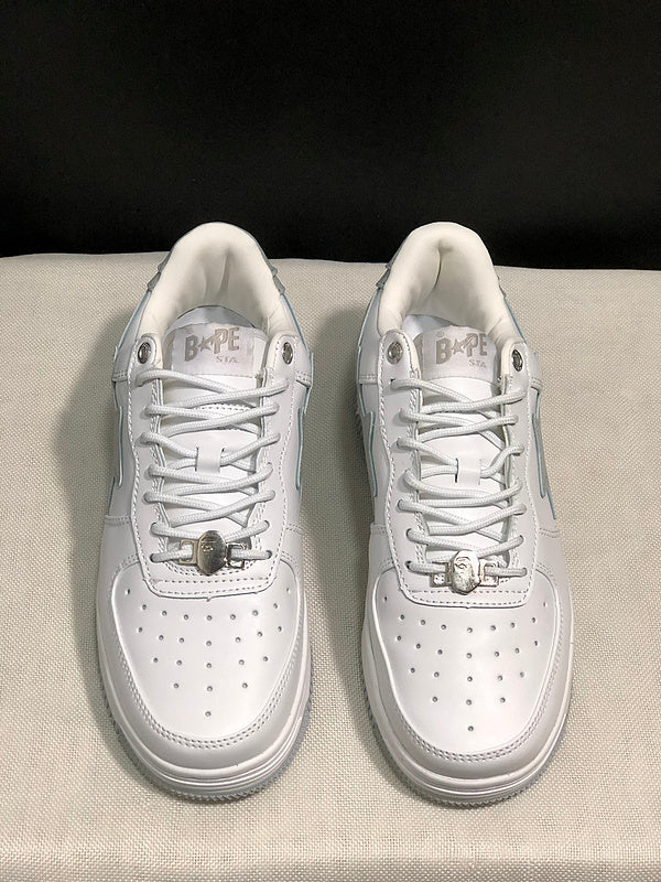 BAPE Star Low-Top Sneakers - White and Light Grey