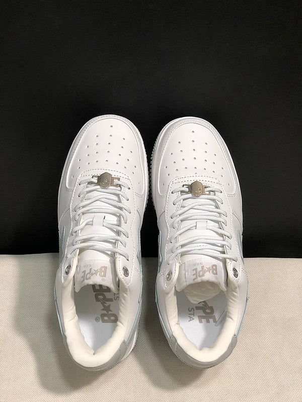 BAPE Star Low-Top Sneakers - White and Light Grey