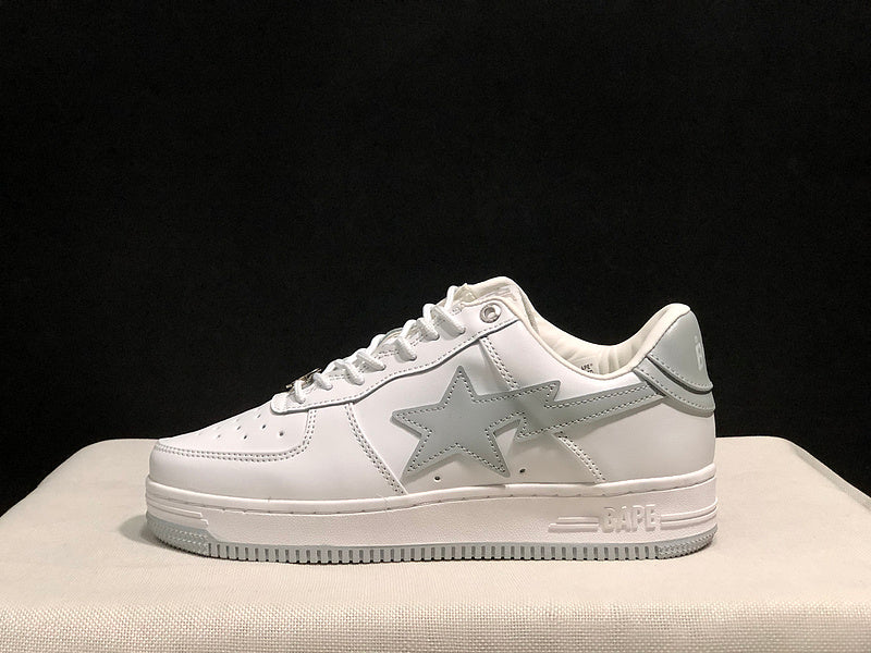 BAPE Star Low-Top Sneakers - White and Light Grey