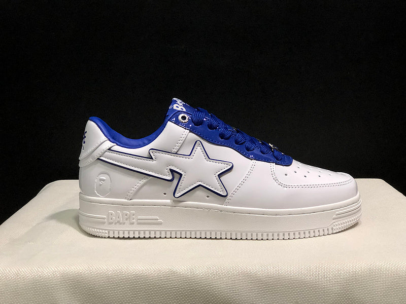 BAPE Star Low-Top Sneakers - White and Royal Blue