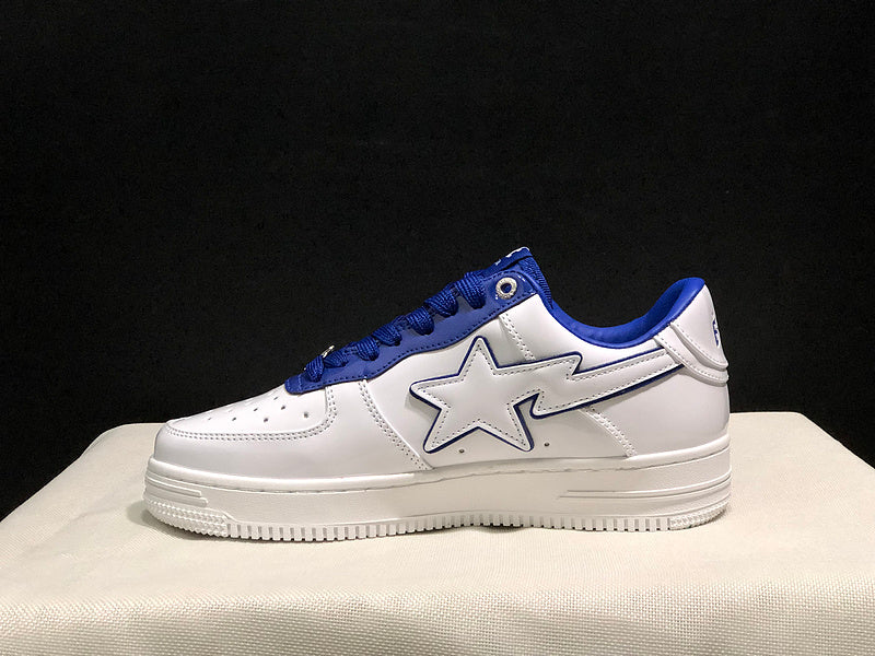 BAPE Star Low-Top Sneakers - White and Royal Blue