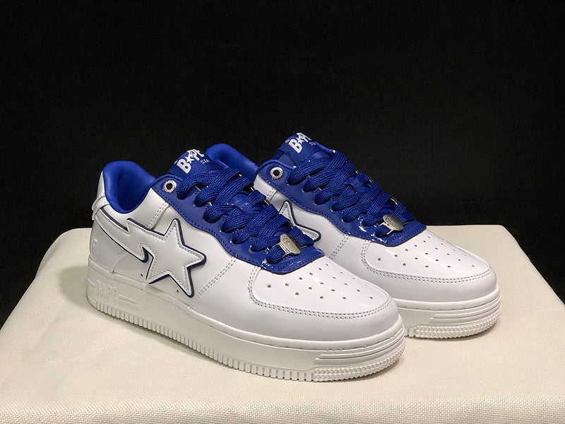 BAPE Star Low-Top Sneakers - White and Royal Blue