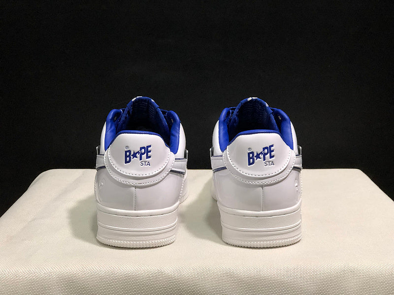 BAPE Star Low-Top Sneakers - White and Royal Blue