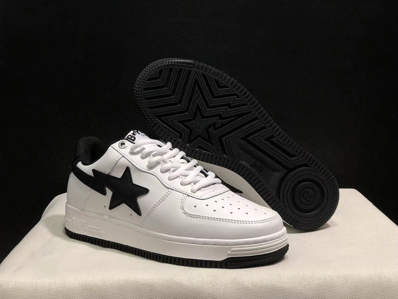 BAPE Star Low-Top Sneakers - White with Black Details