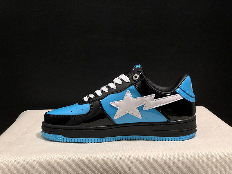 BAPE Star Low-Top Sneakers - Blue, Black and White