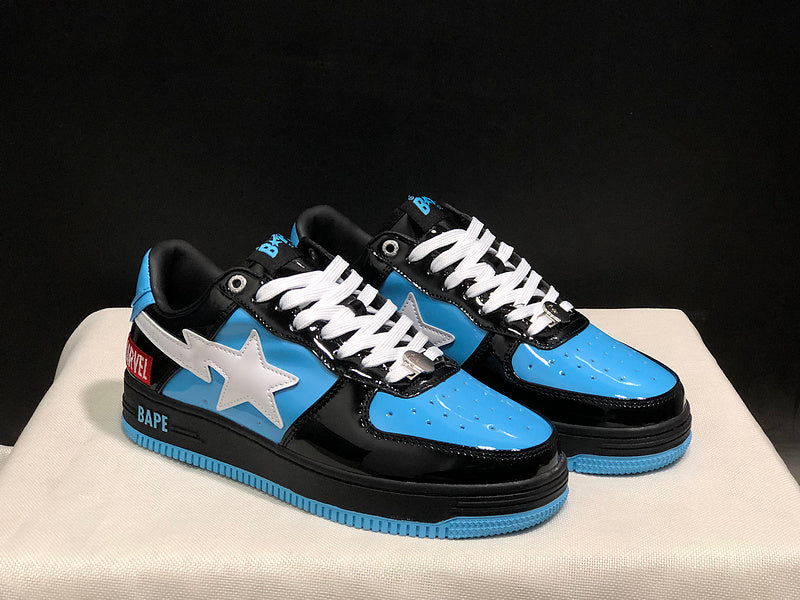BAPE Star Low-Top Sneakers - Blue, Black and White
