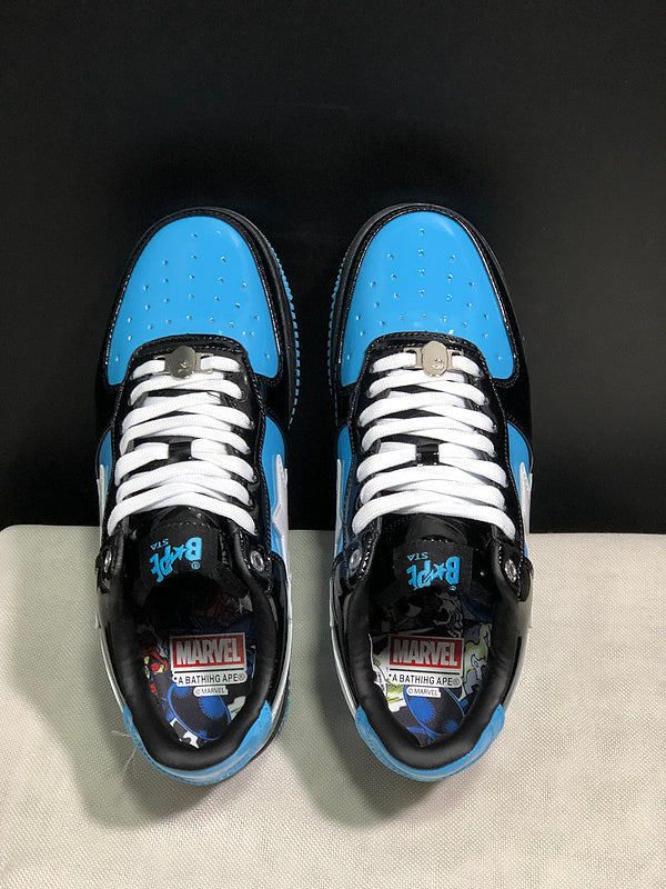 BAPE Star Low-Top Sneakers - Blue, Black and White