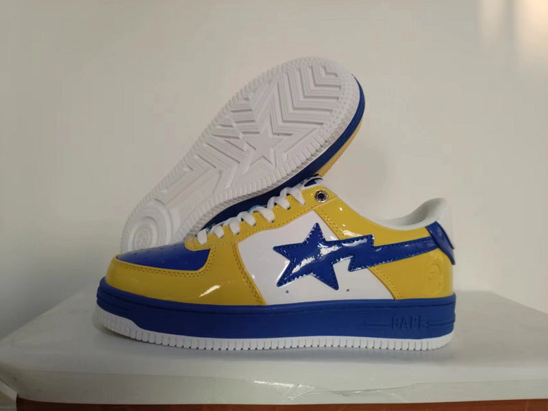 BAPE Star Low-Top Sneakers - Yellow, Blue and White
