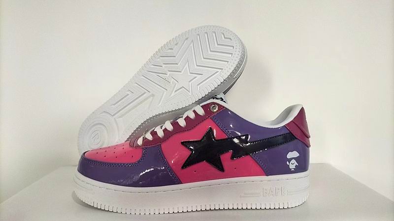 BAPE Star Low-Top Sneakers - Purple, Pink and Black