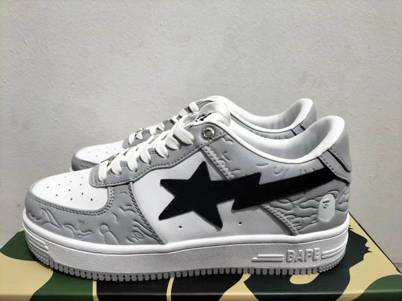 BAPE Star Low-Top Sneakers - Grey, White and Black