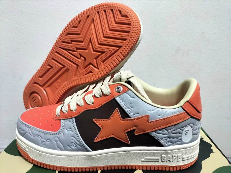 BAPE Star Low-Top Sneakers - Grey, Black and Orange