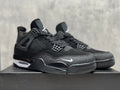 Air Jordan 4 Retro 'Black Motorsport' Sneakers - Black and Grey