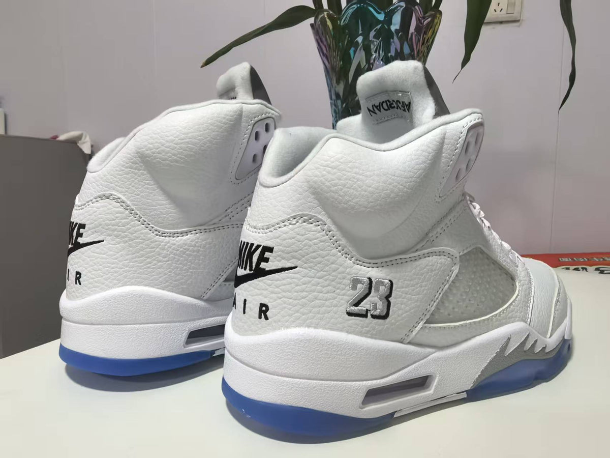 Air Jordan 5 Retro 'White Metallic Silver' Sneakers