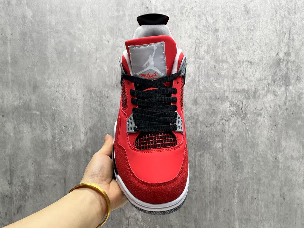 Air Jordan 4 Retro 'Bulls' Sneakers - Red and Black