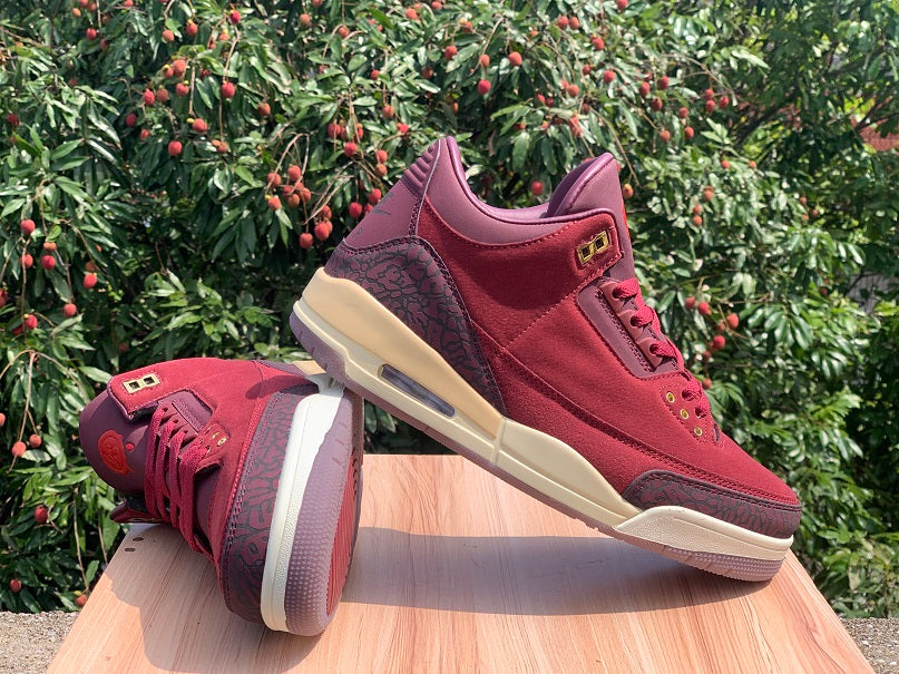 Air Jordan 3 OG Premium 'Bin 23' Sneakers - Burgundy