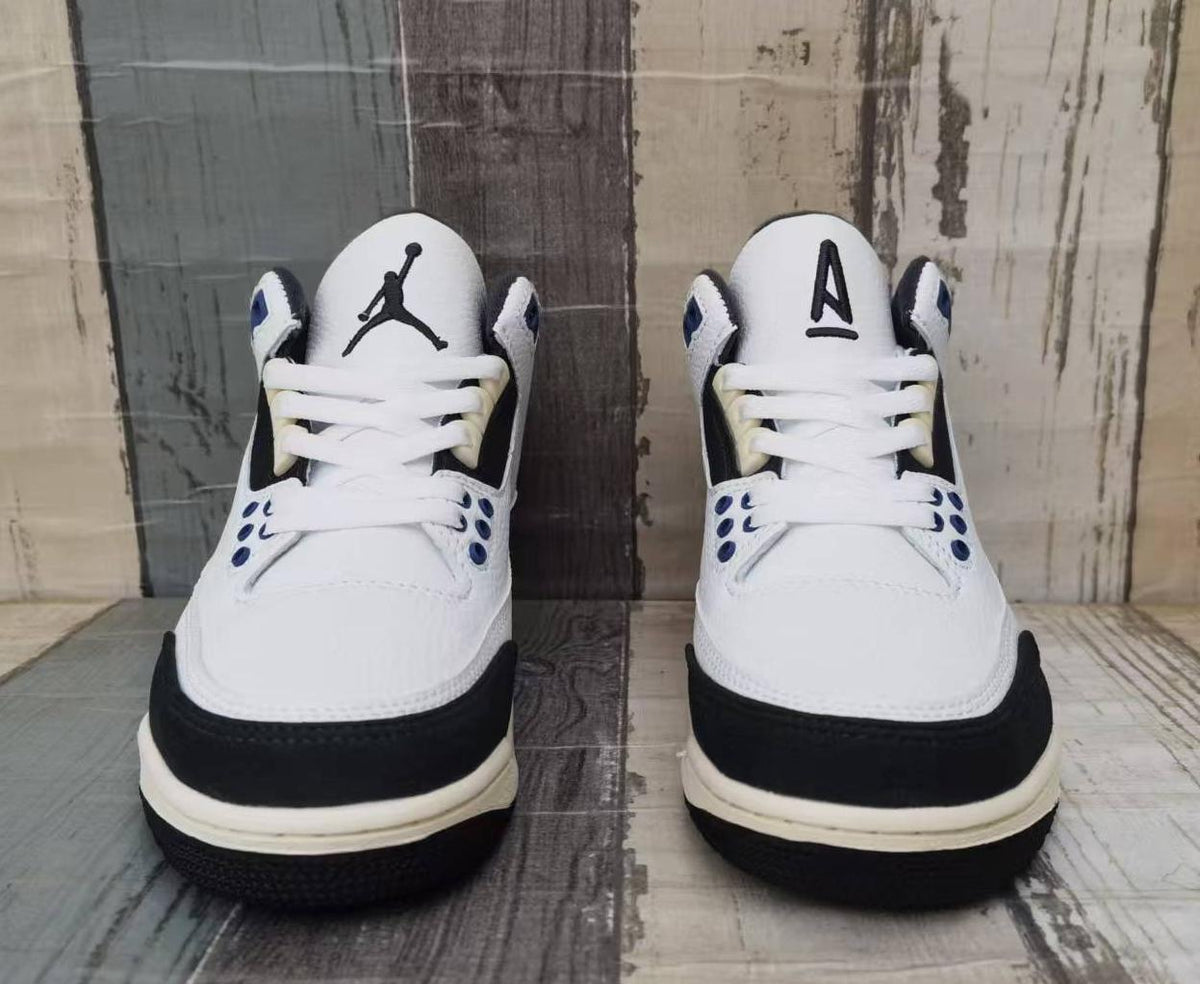 Air Jordan 3 Retro Men's Sneakers - White, Black and Blue