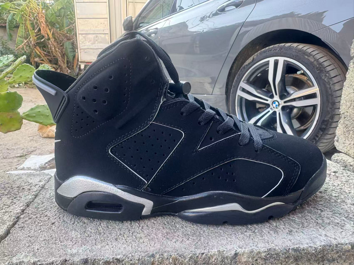 Air Jordan 6 Retro Sneakers - Black and Silver