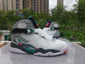 Air Jordan 8 Retro Sneakers - White, Grey and Green